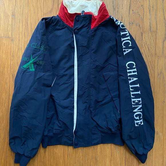 VINTAGE NAUTICA SAILING GEAR JACKET SIZE XL GOOD CONDITION MINOR DISCOLORATION - Picture 2 of 7